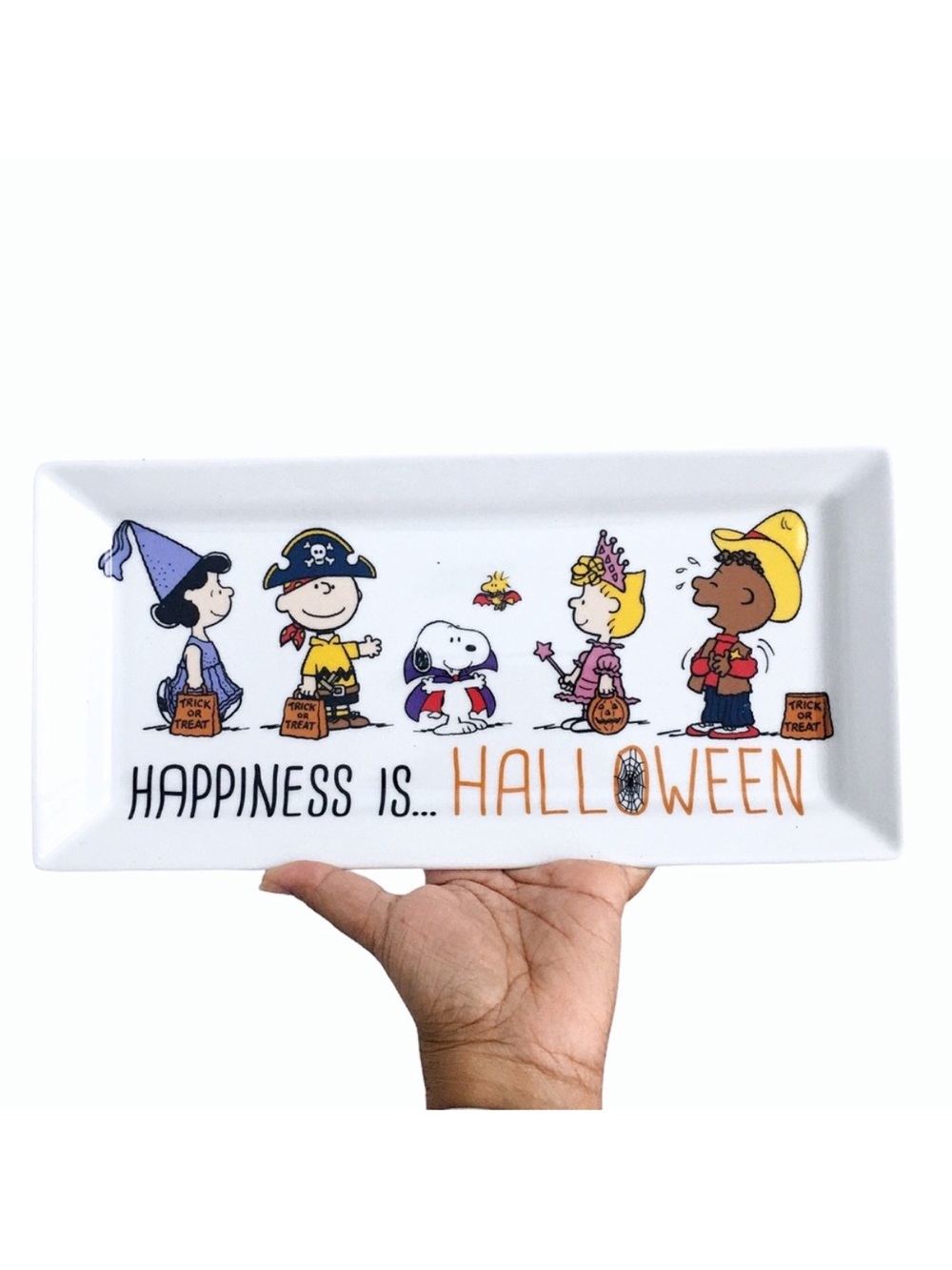 Peanuts 'Happiness Is... Halloween' Ceramic Tray - White/Orange